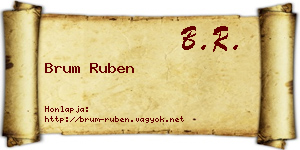 Brum Ruben névjegykártya